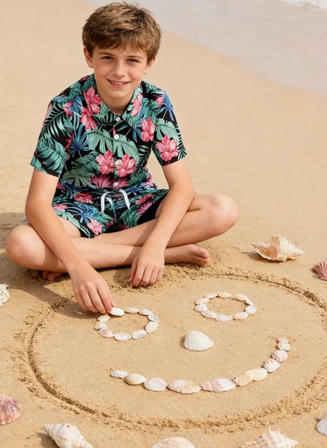 UNICOMIDEA Boys 4th of July Outfits Kids Patriotic Independence Day Tropical Short Sets for 5-12 Years