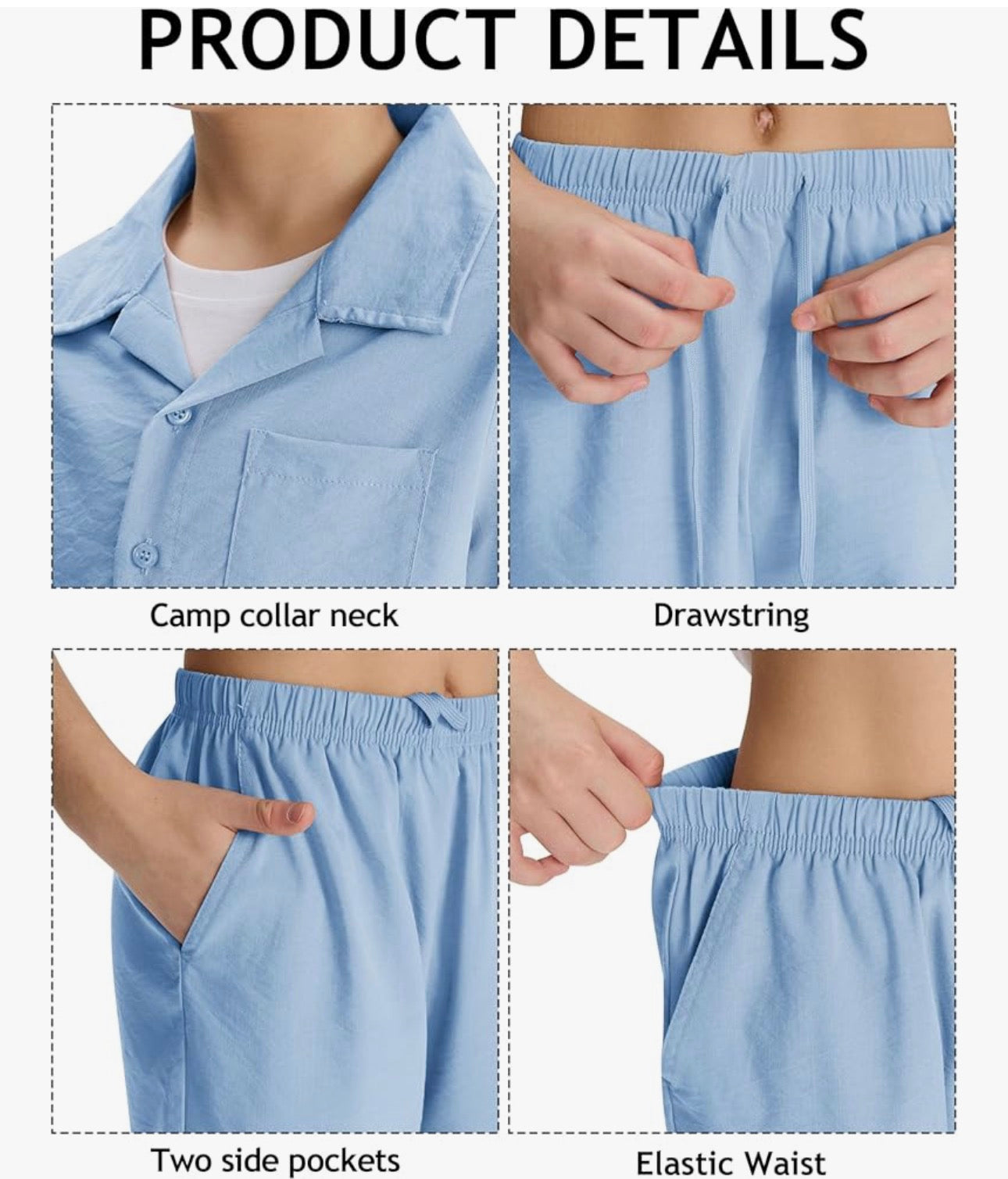 MoFiz Boy's Short 2 Pieces Set Casual Beach Outfits Button Down Shirts Shorts Vacation Texture Sets Kids 6-16 Years
